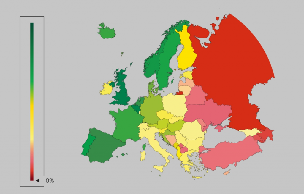 kaart europa LHBTI rechten